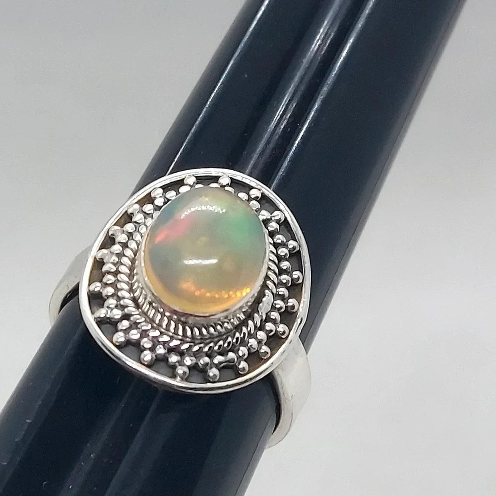Ring Sterling Silver Opal size 7.25